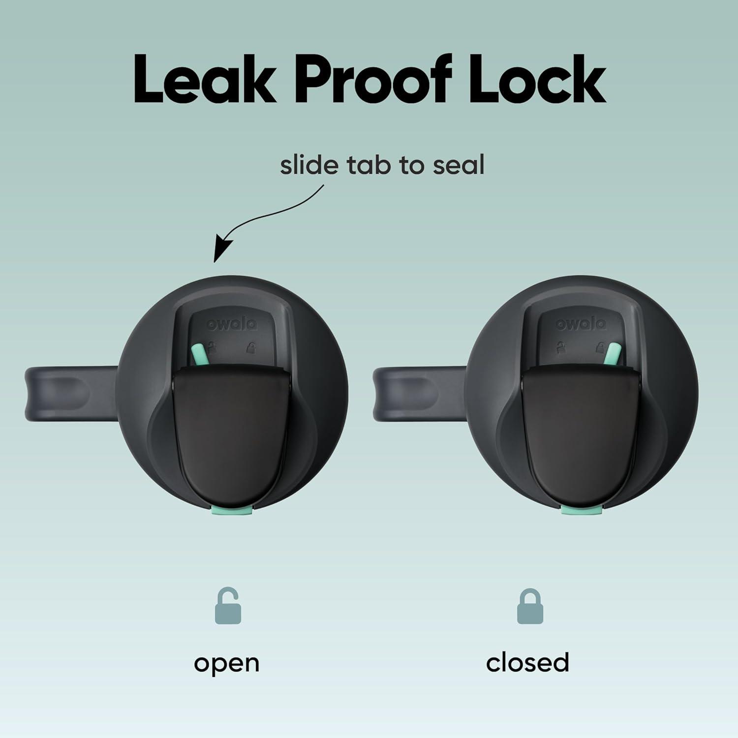 imageOwala FreeSip Tumbler Insulated Stainless Steel Water Bottle with Builtin Straw and Side Handle For Travel Work School and Sports 40oz BPA Free Leak Proof Foggy TideFoggy Tide