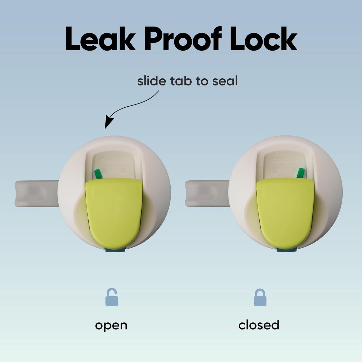 imageOwala FreeSip Tumbler Insulated Stainless Steel Water Bottle with Builtin Straw and Side Handle For Travel Work School and Sports 40oz BPA Free Leak Proof Foggy TidePutting Green