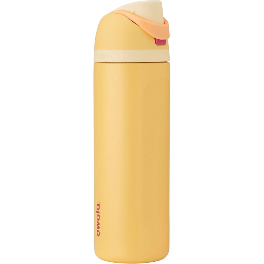 imageOwala Disney Princess FreeSip Insulated Stainless Steel Water Bottle with Straw for Sports and Travel BPAFree Sports Water Bottle 24 oz Belle