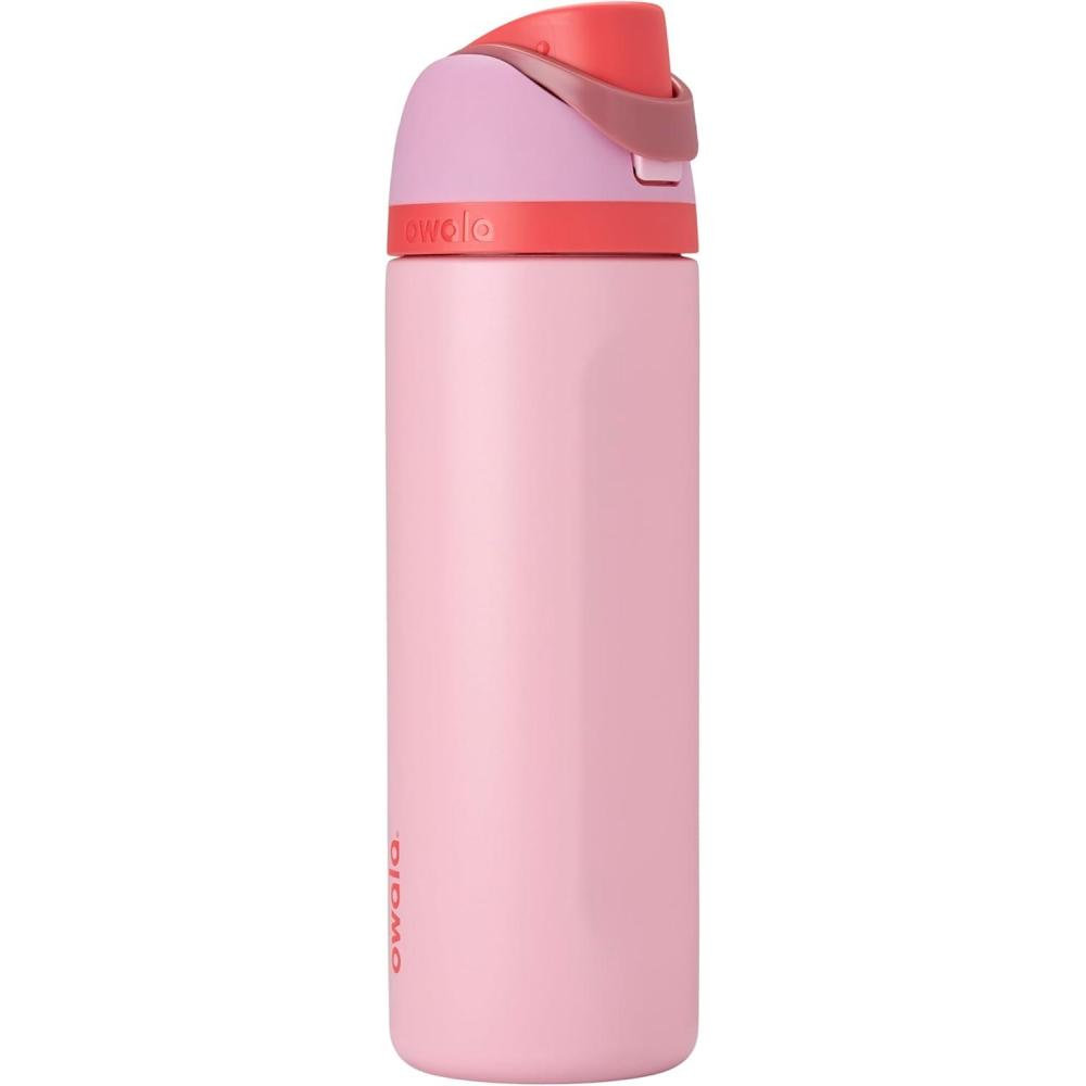 imageOwala FreeSip Insulated Stainless Steel Water Bottle with Straw BPAFree Sports Water Bottle Great for Travel 24 Oz Black CherryAngel Food Cake