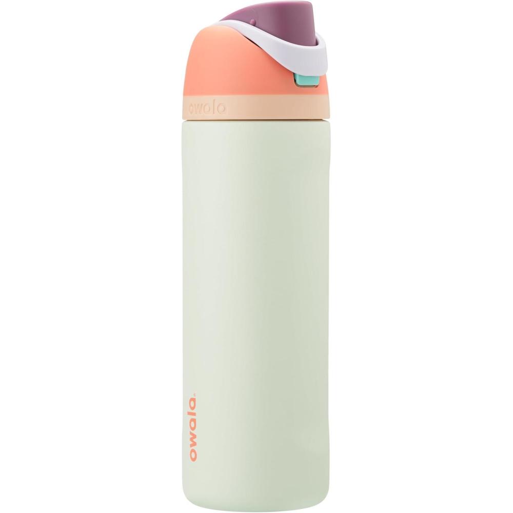 imageOwala FreeSip Insulated Stainless Steel Water Bottle with Straw BPAFree Sports Water Bottle Great for Travel 24 Oz Black CherrySurfs Edge