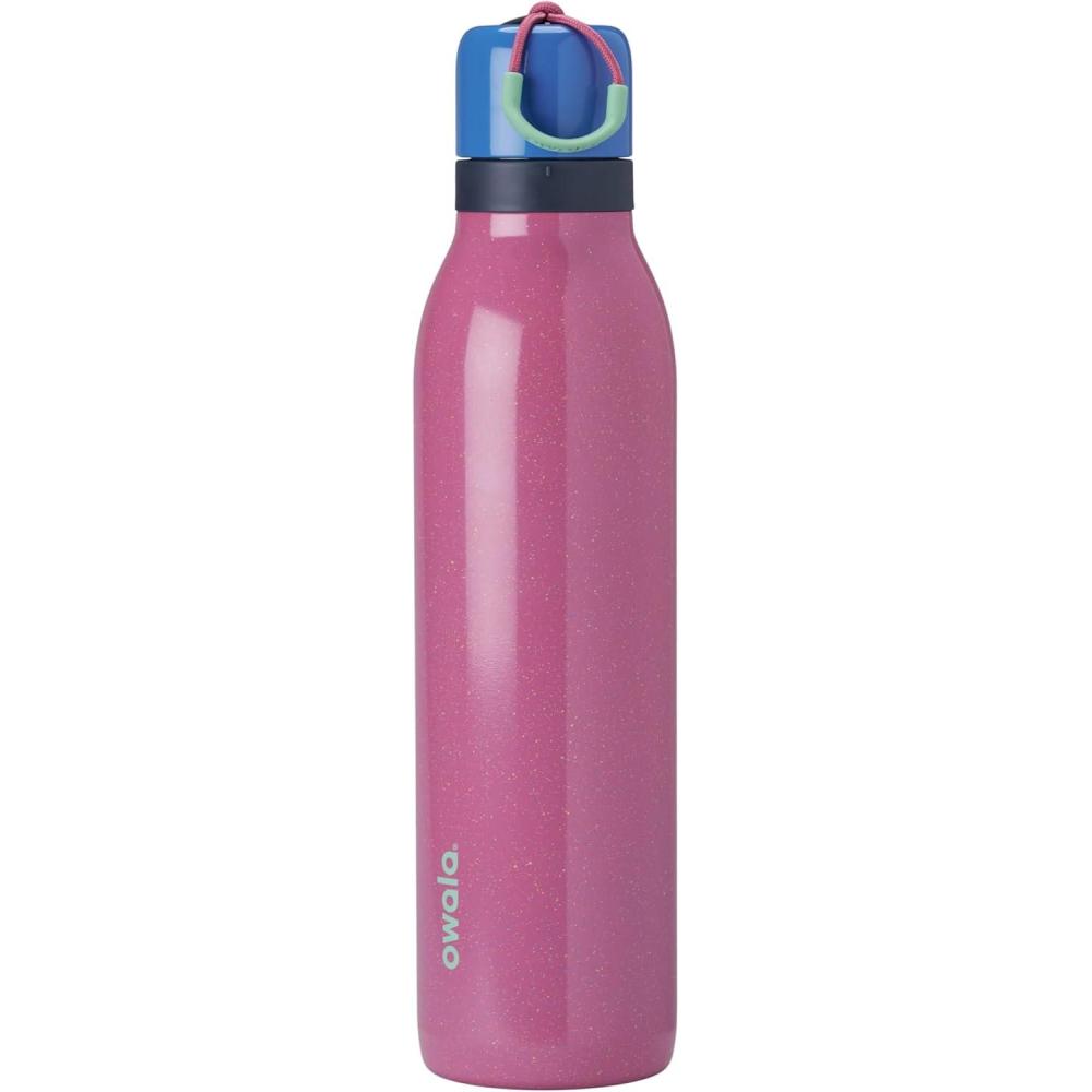imageOwala FreeSip Twist Insulated Stainless Steel Water Bottle with Straw for Sports and Travel BPAFree 24oz Blue Blue JayBubble Gum