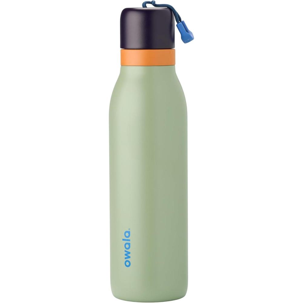 imageOwala FreeSip Twist Insulated Stainless Steel Water Bottle with Straw for Sports and Travel BPAFree 24oz Blue Blue JayCamo Cool