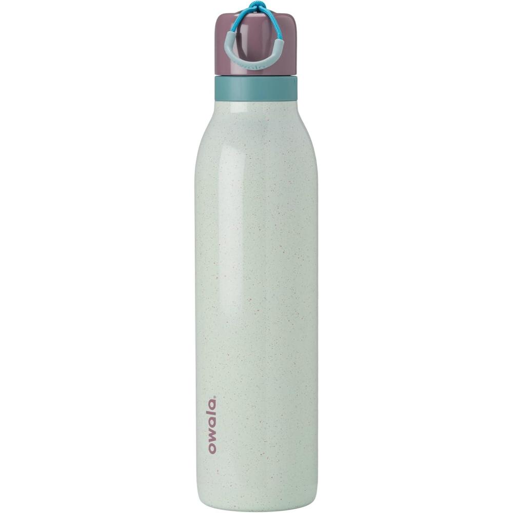 imageOwala FreeSip Twist Insulated Stainless Steel Water Bottle with Straw for Sports and Travel BPAFree 24oz Blue Blue JayConfetti