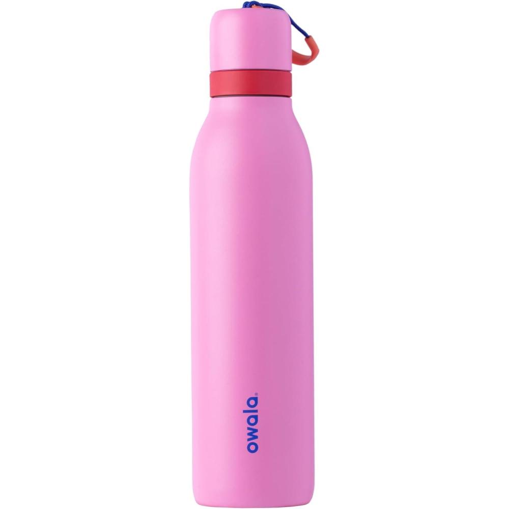 imageOwala FreeSip Twist Insulated Stainless Steel Water Bottle with Straw for Sports and Travel BPAFree 24oz Blue Blue JayFruit Punch
