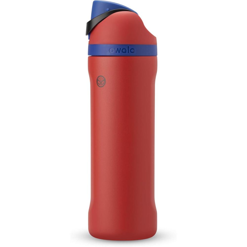imageOwala Marvel FreeSip Insulated Stainless Steel Water Bottle with Straw for Sports and Travel BPAFree Sports Water Bottle 24 oz Spiderman