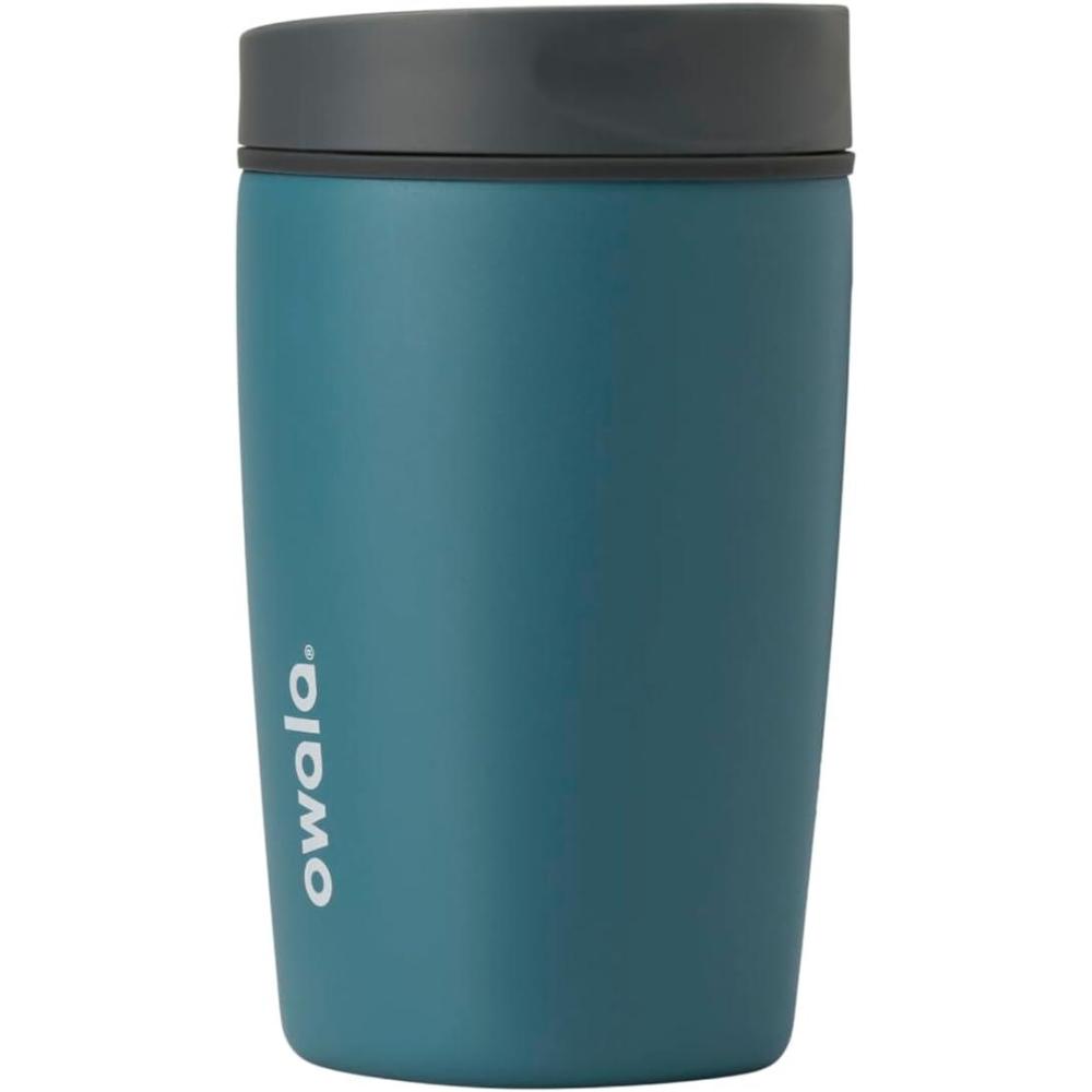 imageOwala SmoothSip Slider Stainless Steel Insulated Travel Mug 100 Leak Proof For Hot and Cold Drinks Travel Friendly with Sliding Lock Lid 12oz BPA Free Leak Proof PinkTan DaybreakHigh Dive