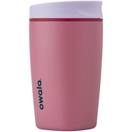 imageOwala SmoothSip Slider Stainless Steel Insulated Travel Mug 100 Leak Proof For Hot and Cold Drinks Travel Friendly with Sliding Lock Lid 12oz BPA Free Leak Proof PinkTan DaybreakCrochet Queen