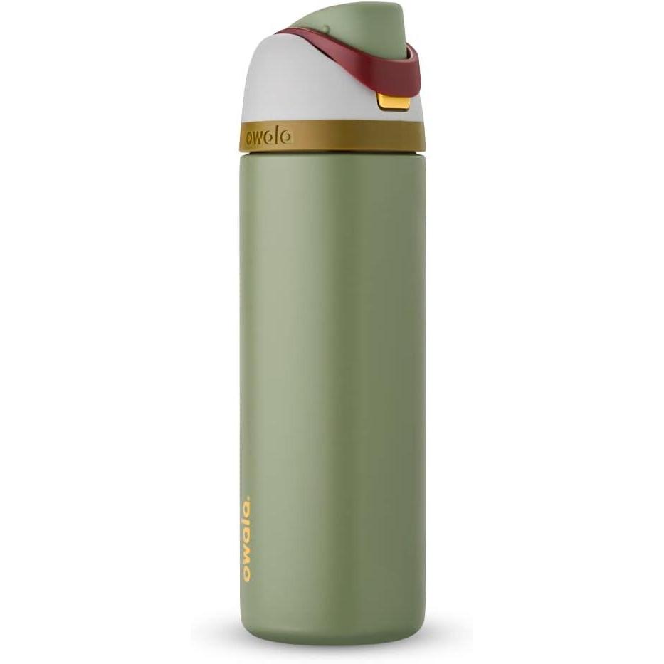 imageOwala Star Wars FreeSip Insulated Stainless Steel Water Bottle with Straw for Sports and Travel BPAFree 24Ounce Boba Fett