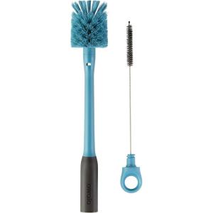 Owala 2-in-1 Water Bottle Brush Cleaner and Water Bottle Straw Cleaner Brush, Water Bottle Brush with Removable Head and Twist n� Hide Straw Brush, Smokey Blue(One Size)