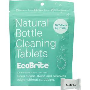 Owala EcoBrite All Natural, Powerful Cleaning Tablets, Cleans Stainless Steel, Tumbler, Insulated, Reusable, and Plastic Water Bottles, Chlorine and Phosphate Free (Pack of 10)(20 Count (Pack of 1))
