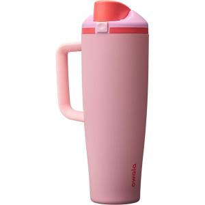 Owala FreeSip Tumbler Insulated Stainless Steel Water Bottle with Built-in Straw and Side Handle, For Travel, Work, School, and Sports, 40oz, BPA Free, Leak Proof, Foggy Tide(Angel Food Cake)