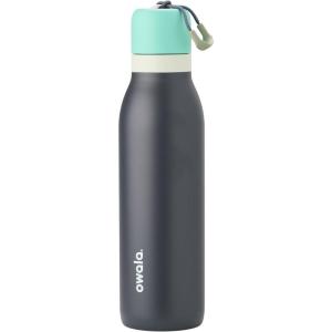 Owala FreeSip Twist Insulated Stainless Steel Water Bottle with Straw for Sports and Travel, BPA-Free, 24-oz, Blue Blue Jay(Foggy Tide)