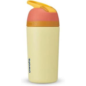 Owala Kids Flip Insulated Stainless-Steel Water Bottle with Straw and Locking Lid, 14-Ounce, Orange/Yellow (Misty Horizon)(Orange & Yellow)