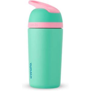 Owala Kids Flip Insulated Stainless-Steel Water Bottle with Straw and Locking Lid, 14-Ounce, Orange/Yellow (Misty Horizon)(Teal & Pink)