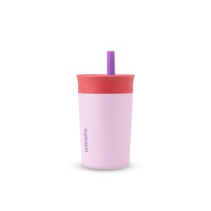 Owala Kids Insulation Stainless Steel Tumbler with Spill Resistant Flexible Straw, Easy to Clean, Kids Water Bottle, Great for Travel, Dishwasher Safe, 12 Oz, Peach and Yellow (Picnic)(Purple & Pink)