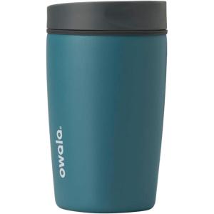Owala SmoothSip Slider Stainless Steel Insulated Travel Mug, 100% Leak Proof, For Hot and Cold Drinks, Travel Friendly with Sliding Lock Lid, 12oz, BPA Free, Leak Proof, Pink/Tan (Daybreak)(High Dive)