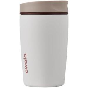 Owala SmoothSip Slider Stainless Steel Insulated Travel Mug, 100% Leak Proof, For Hot and Cold Drinks, Travel Friendly with Sliding Lock Lid, 12oz, BPA Free, Leak Proof, Pink/Tan (Daybreak)(Vanilla Bean)
