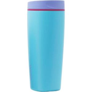 Owala SmoothSip Slider Stainless Steel Insulated Travel Mug, 100% Leak Proof, For Hot and Cold Drinks, Travel Friendly with Sliding Lock Lid, 12oz, BPA Free, Leak Proof, Pink/Tan (Daybreak)(In Bloom)
