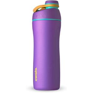 Owala Twist Stainless Steel Water Bottle with Screw Cap, 560 ml, Neon Basil(Hint of Grape)